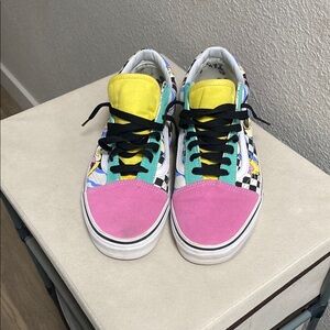 Vans Pink and Yellow Sneakers Vibrant Design